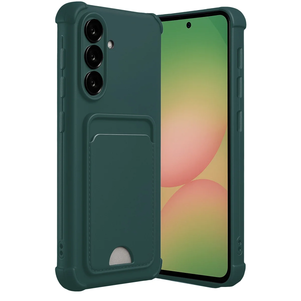 Galaxy A36 Kılıf Kelvin Kartvizitli Silikon - Koyu Yeşil
