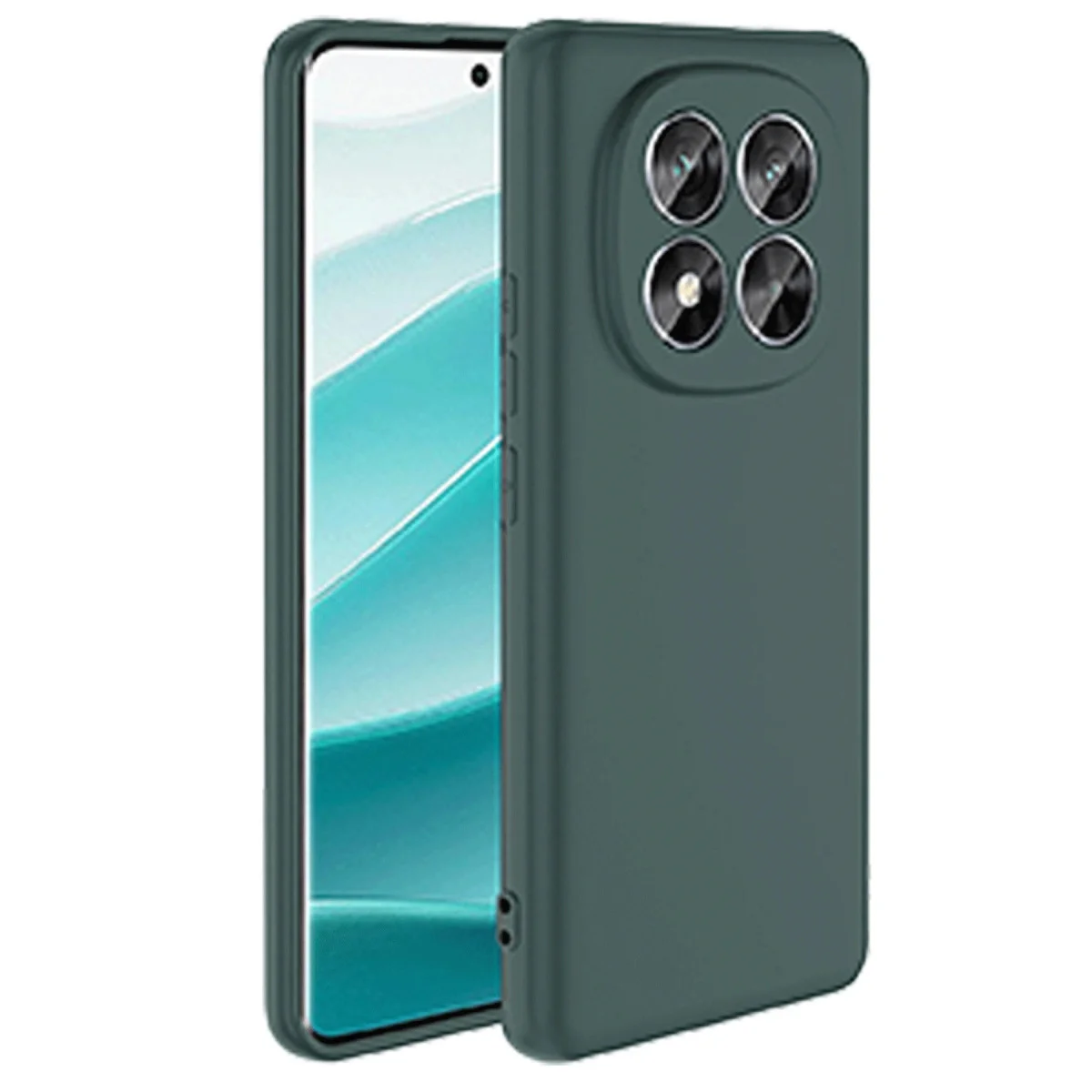 Redmi Note 14 Pro 5G Kılıf Nano içi Kadife Silikon - Koyu Yeşil