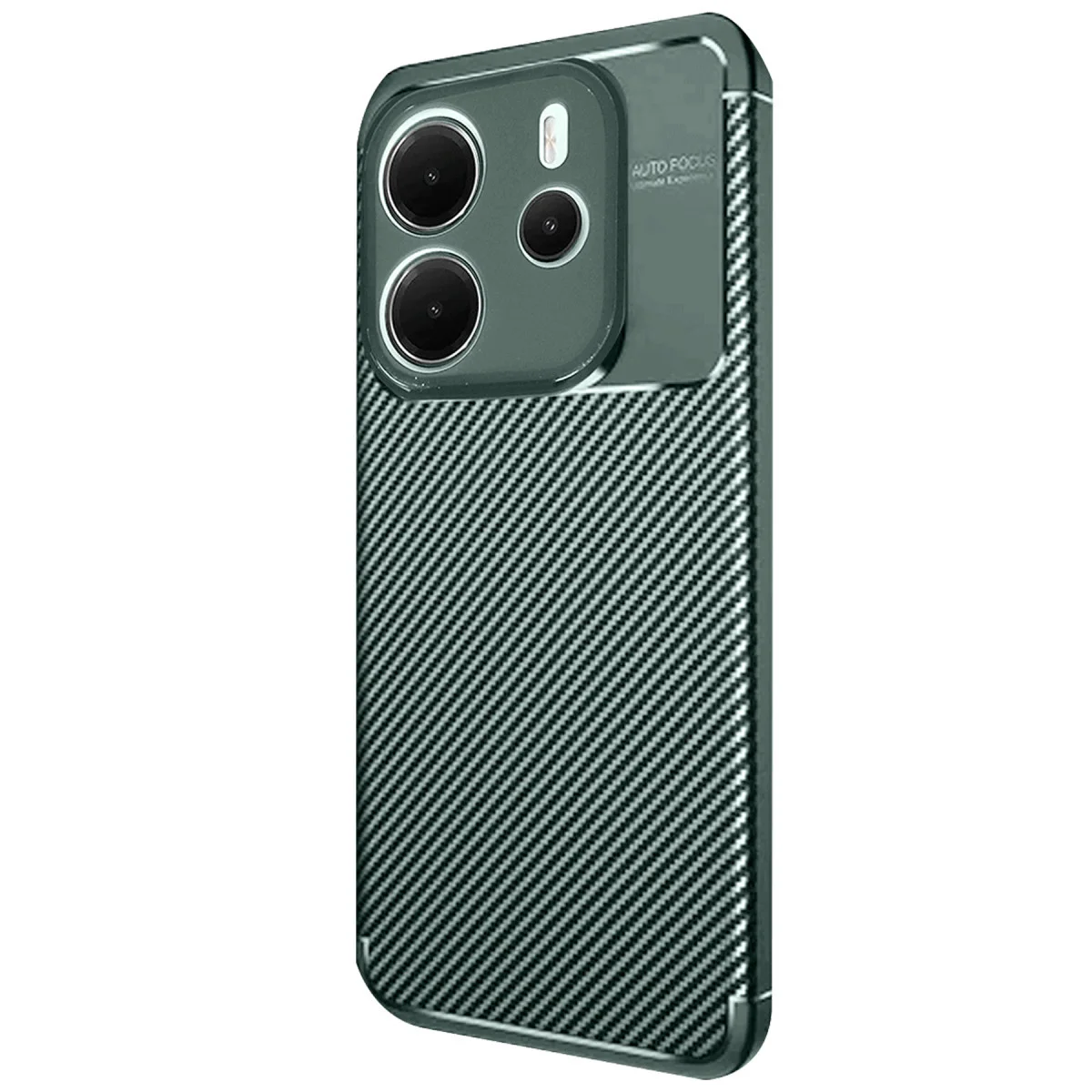 Redmi Note 14 4G Kılıf Auto Focus Karbon Kapak - Koyu Yeşil