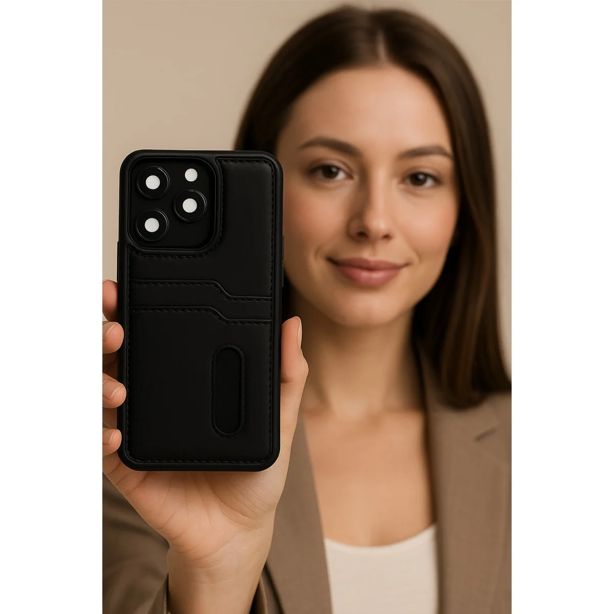 Redmi Note 14 4G Kılıf Sara Kartvizitli Deri Kılıf - Koyu Yeşil