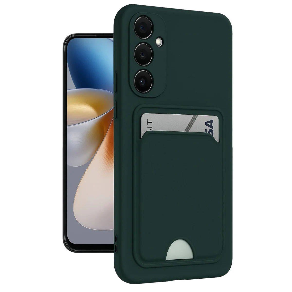 Galaxy S24 Plus Kelvin Kartvizitli Silikon - Koyu Yeşil