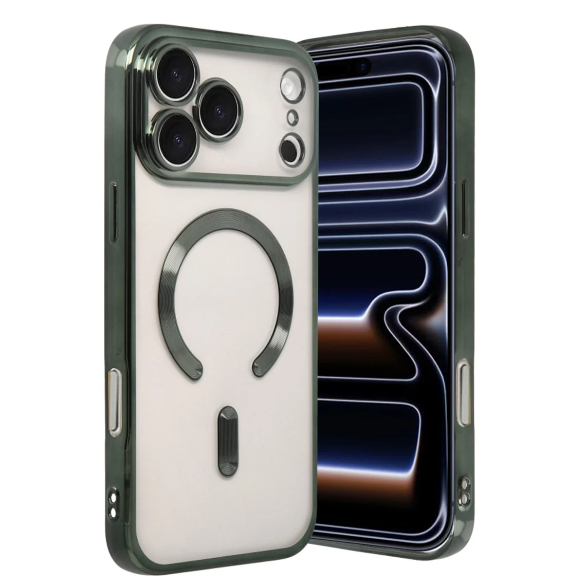 iPhone 17 Pro Max Kross Magneticsafe Kapak - Koyu Yeşil