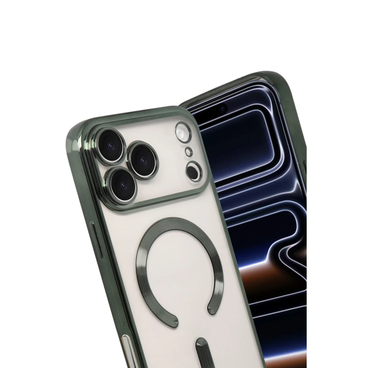 iPhone 17 Pro Max Kross Magneticsafe Kapak - Koyu Yeşil