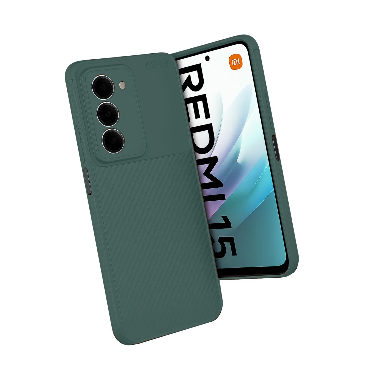 Redmi 15 4G Auto Focus Karbon Kapak - Koyu Yeşil