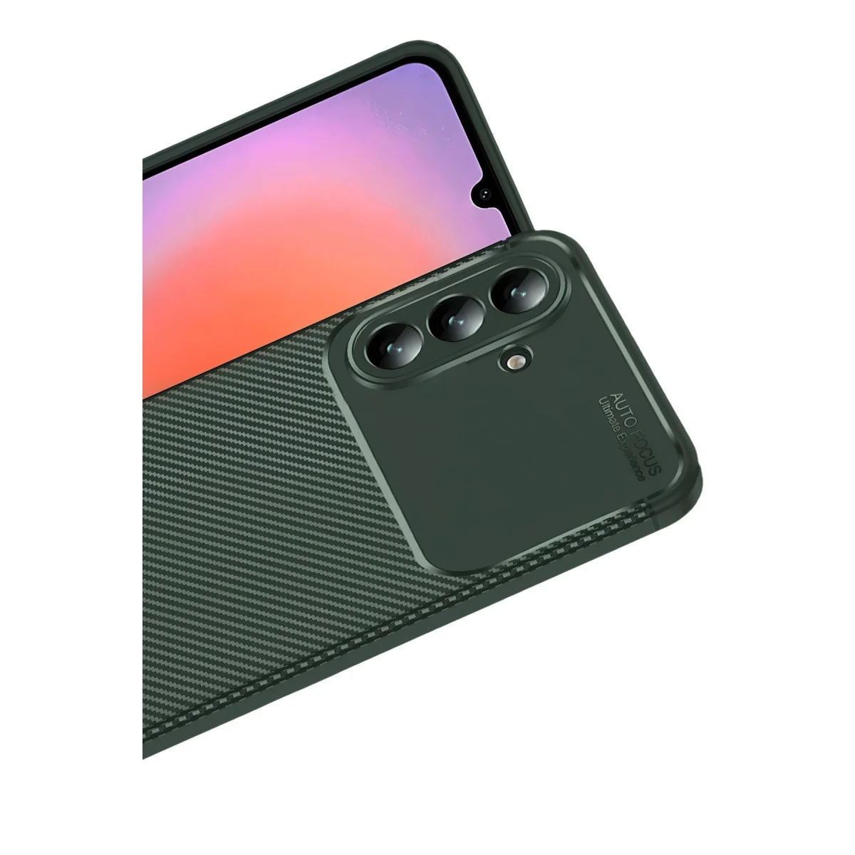 Galaxy A37 5G Auto Focus Karbon Kapak - Koyu Yeşil