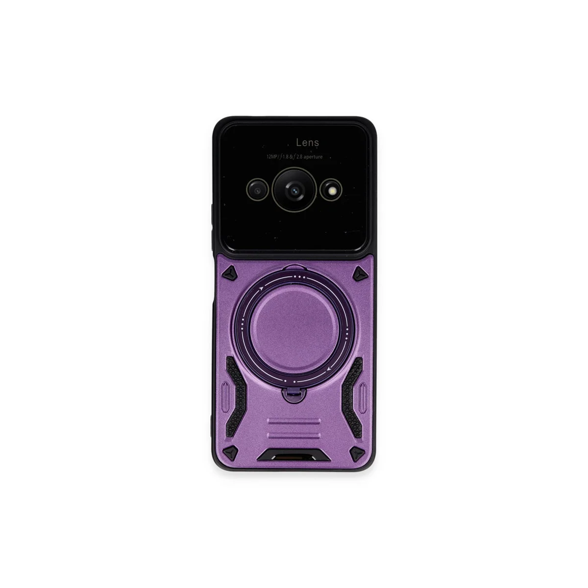 Poco C61 Kılıf Joy Lens Standlı Kapak - Mor