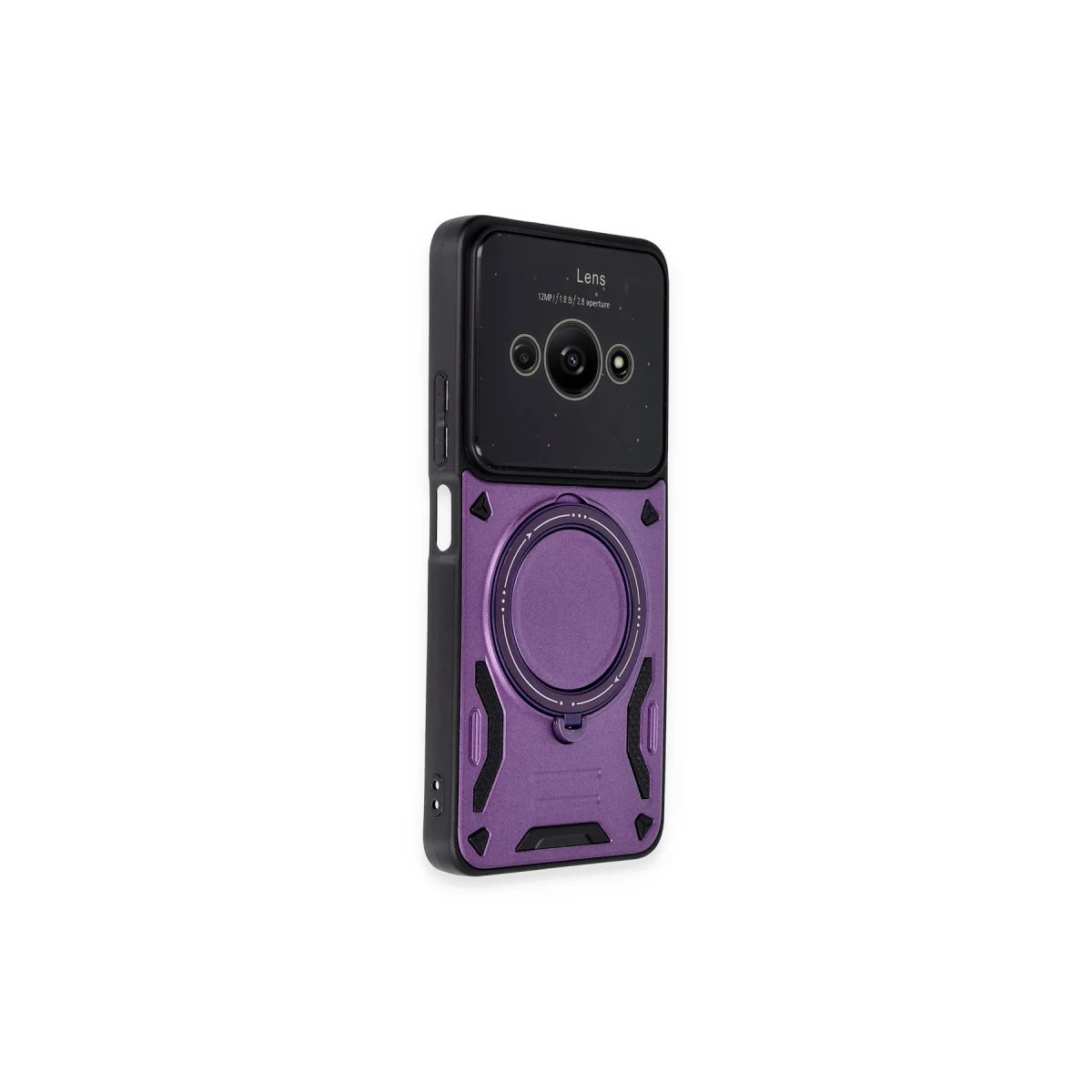 Poco C61 Kılıf Joy Lens Standlı Kapak - Mor