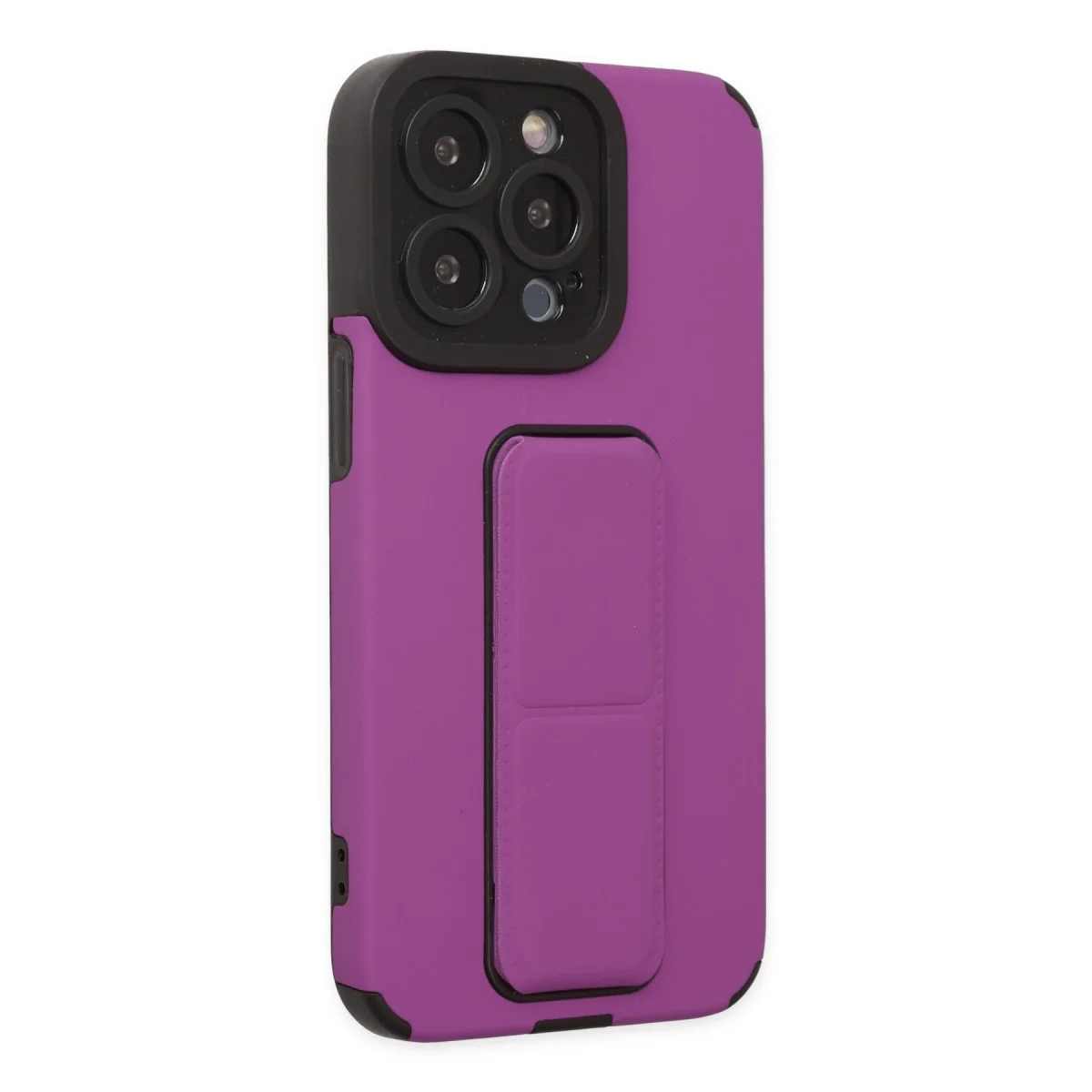 iPhone 13 Pro Max Kılıf Mega Standlı Silikon - Mor