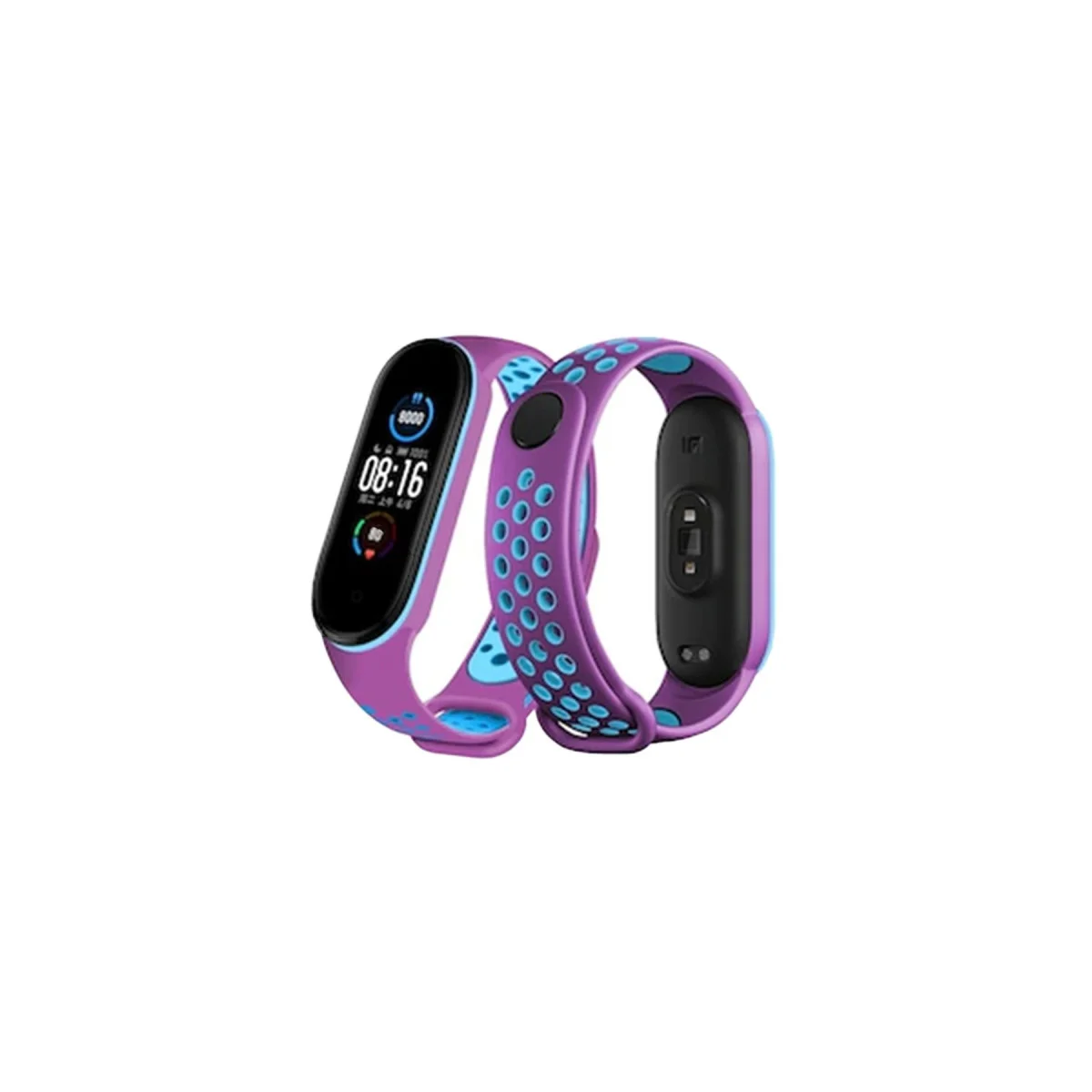 Mi Band 4 Spor Delikli Kordon - Mor-Mavi