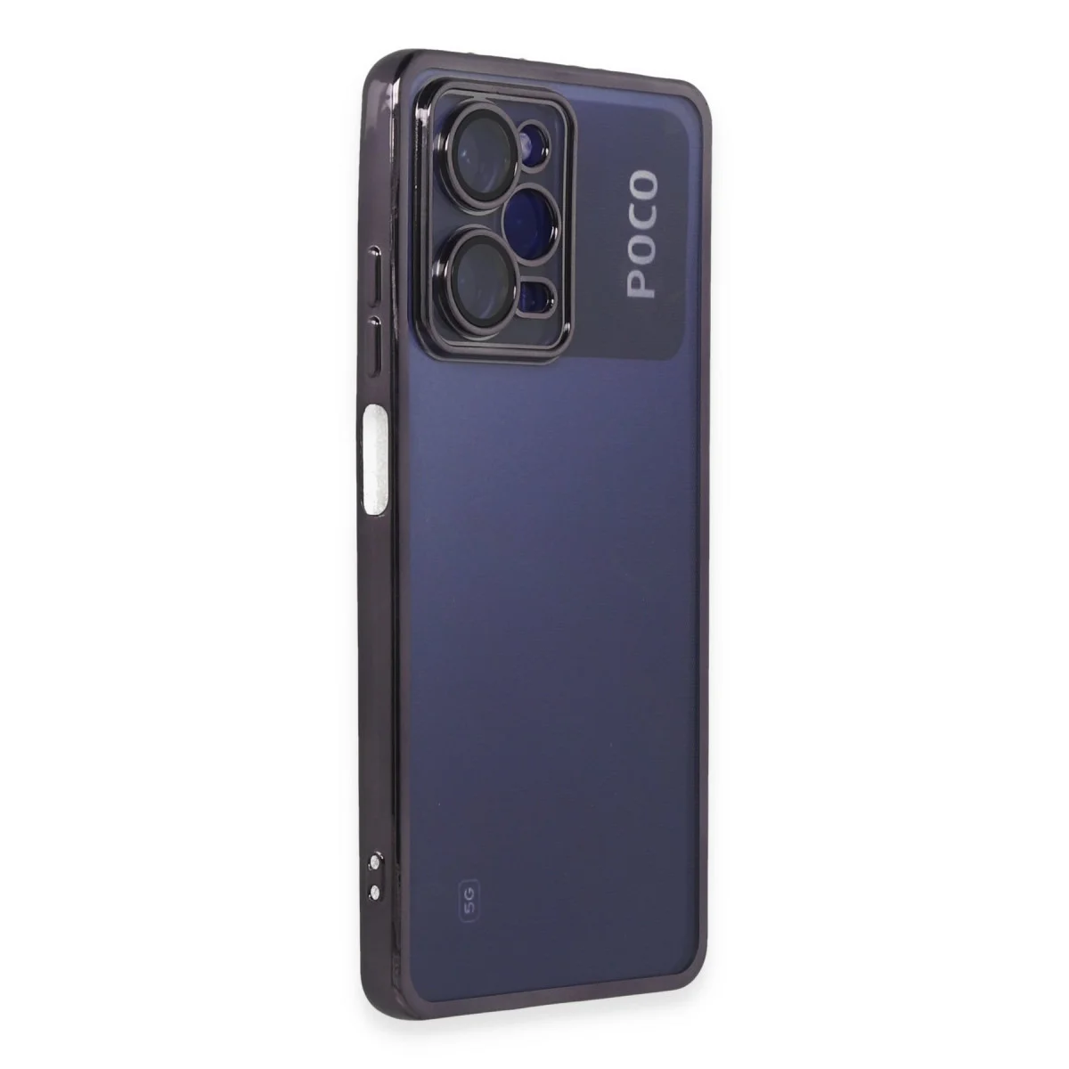 Poco X5 Pro 5G Kılıf Razer Lensli Silikon - Mor