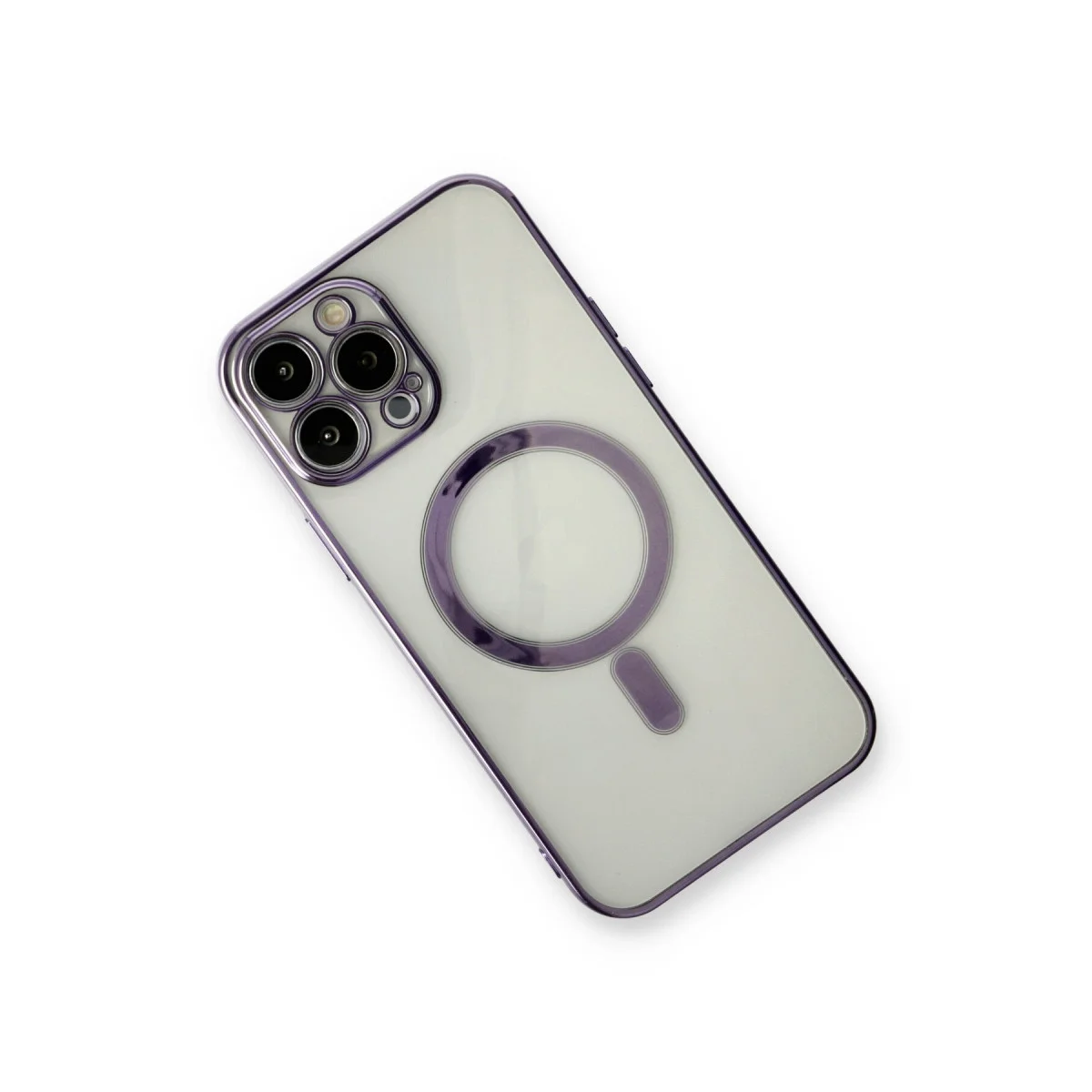 iPhone 13 Pro Kılıf Magneticsafe Lazer Silikon - Mor