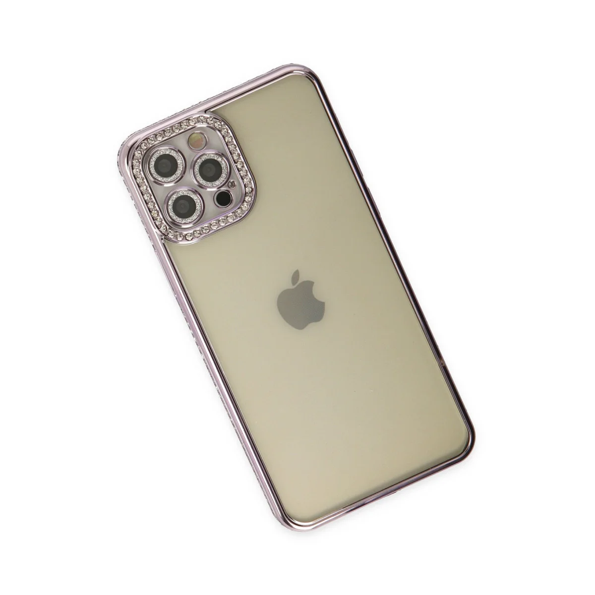 iPhone 12 Pro Kılıf Joke Taşlı Silikon - Mor
