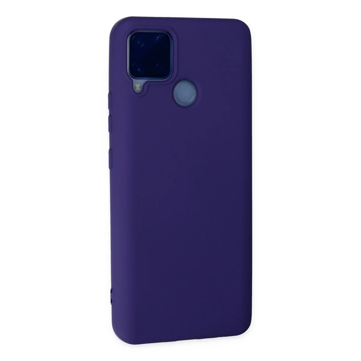 Realme C15 Kılıf Nano içi Kadife Silikon - Mor