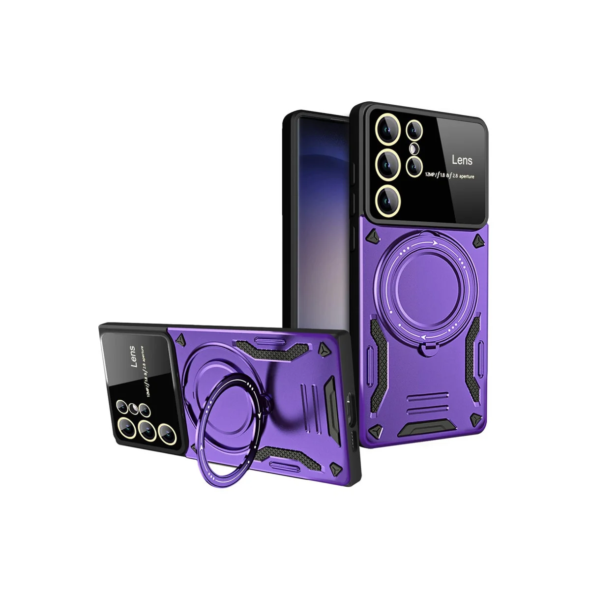 Galaxy S25 Ultra Kılıf Joy Lens Standlı Kapak - Mor