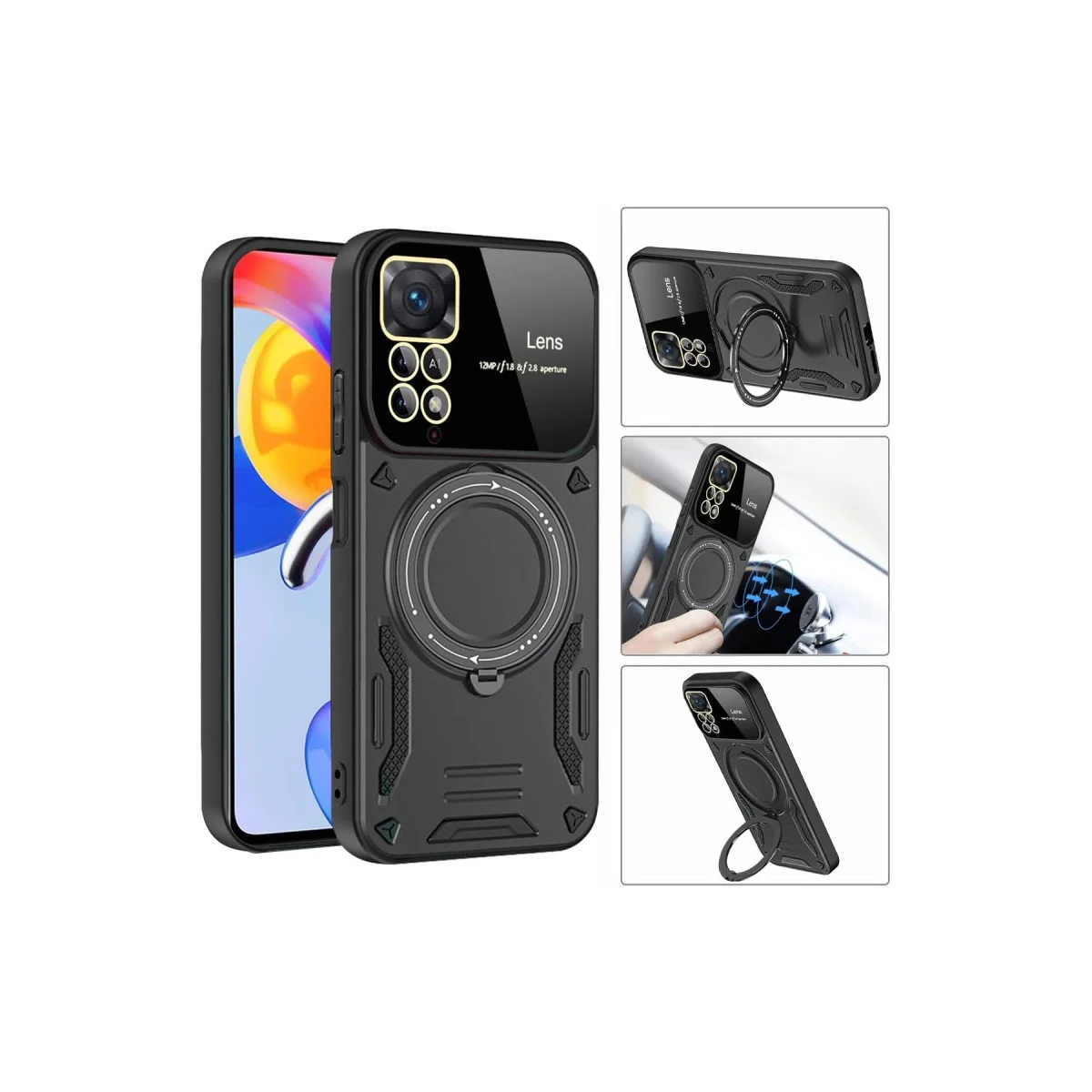 Redmi Note 11 Pro Kılıf Joy Lens Standlı Kapak - Mor