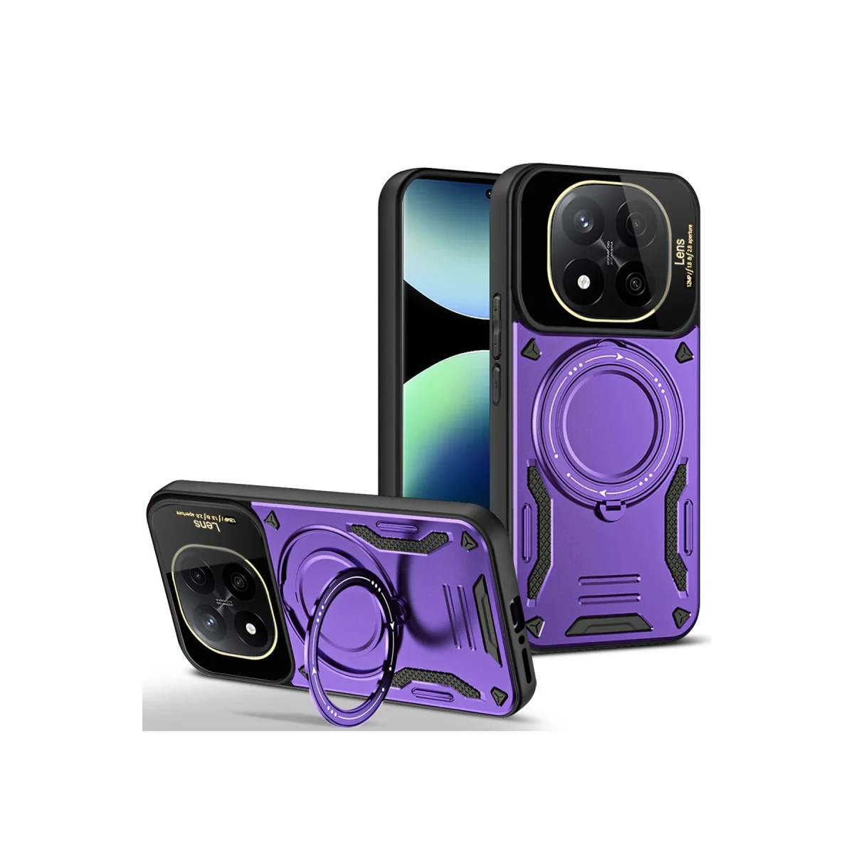 Redmi Note 14 Pro 4G Kılıf Joy Lens Standlı Kapak - Mor