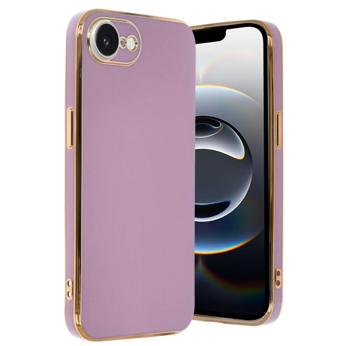 iPhone 16E Kılıf Volet Silikon - Mor