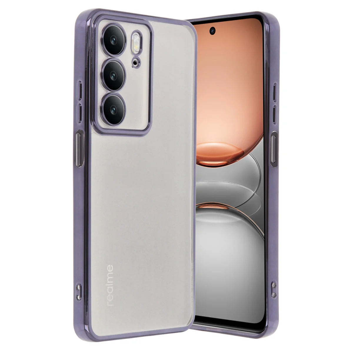 Realme C75 4G Kılıf Razer Lensli Silikon - Mor