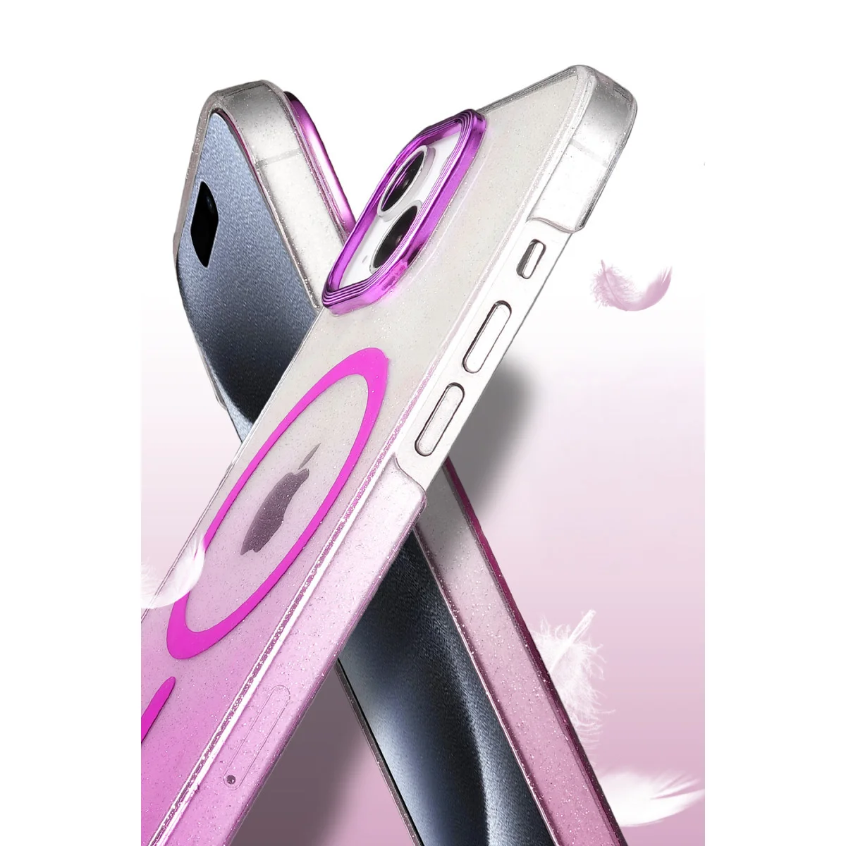 iPhone 15 Glossy Magsafe Kapak - Mor