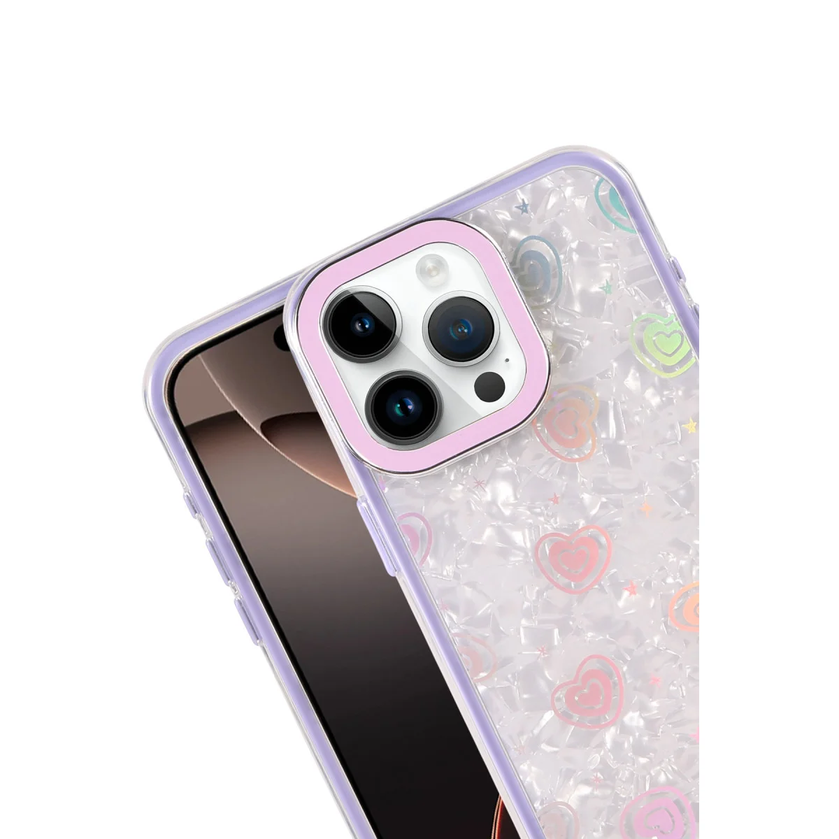 iPhone 15 Lumi Desenli Kapak - Mor