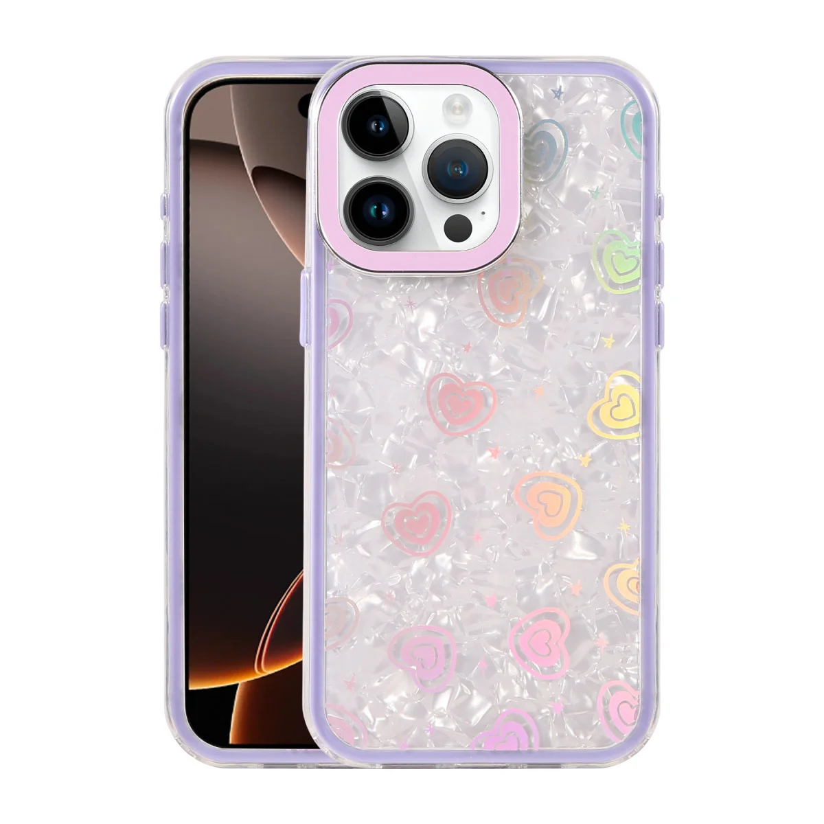 iPhone 15 Pro Max Lumi Desenli Kapak - Mor