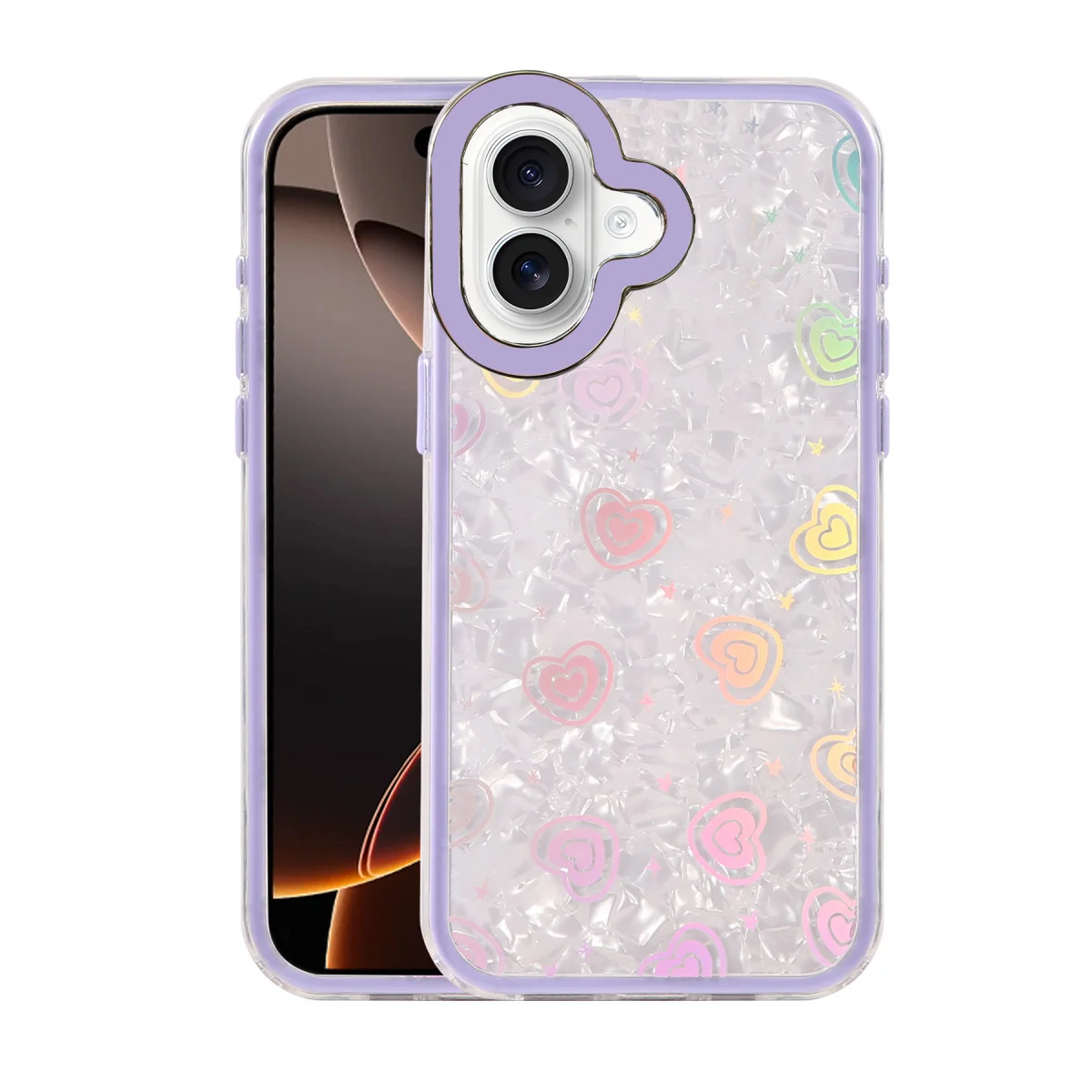 iPhone 16 Lumi Desenli Kapak - Mor