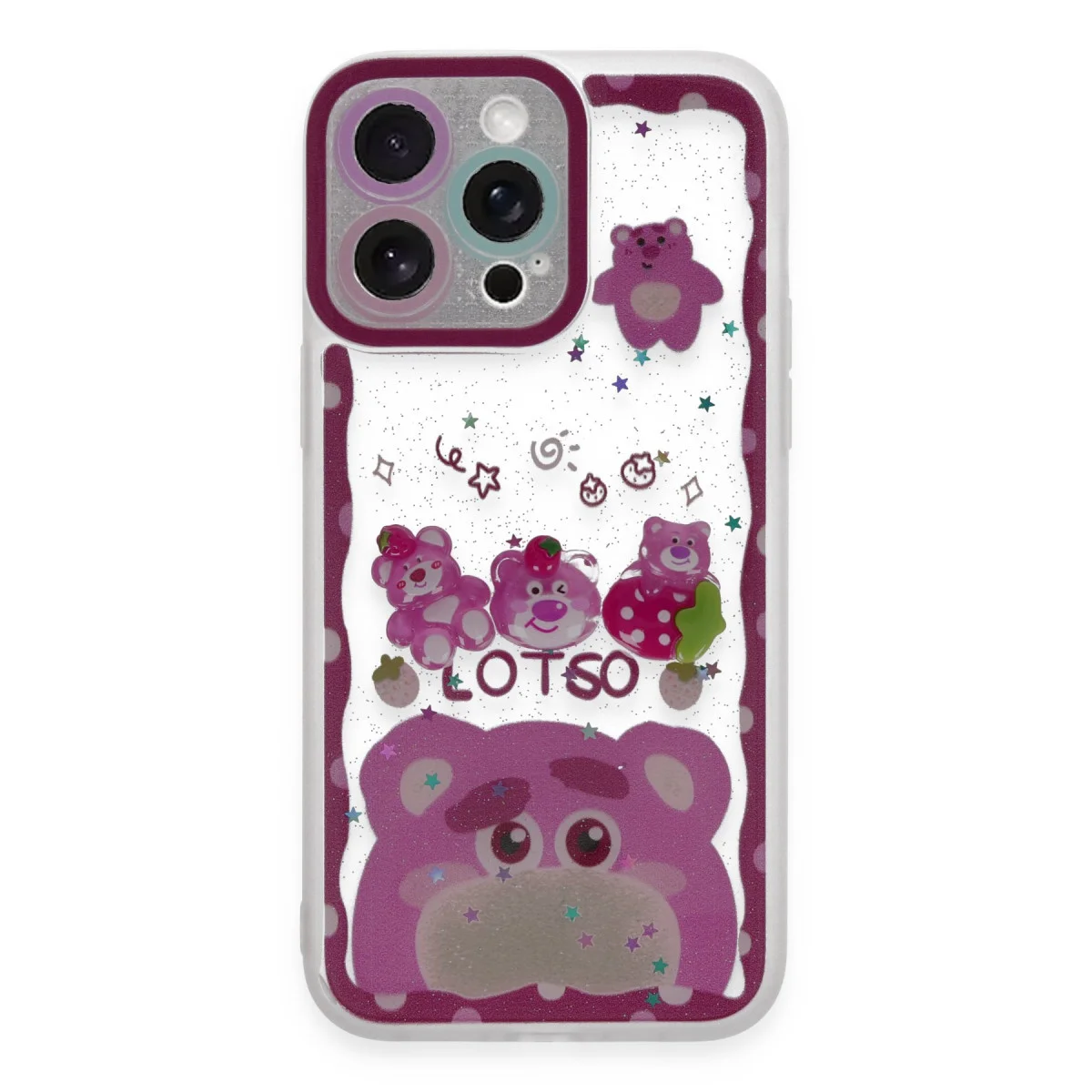 iPhone 14 Pro Max Kılıf Sweet Desenli Silikon Kapak - Pembe