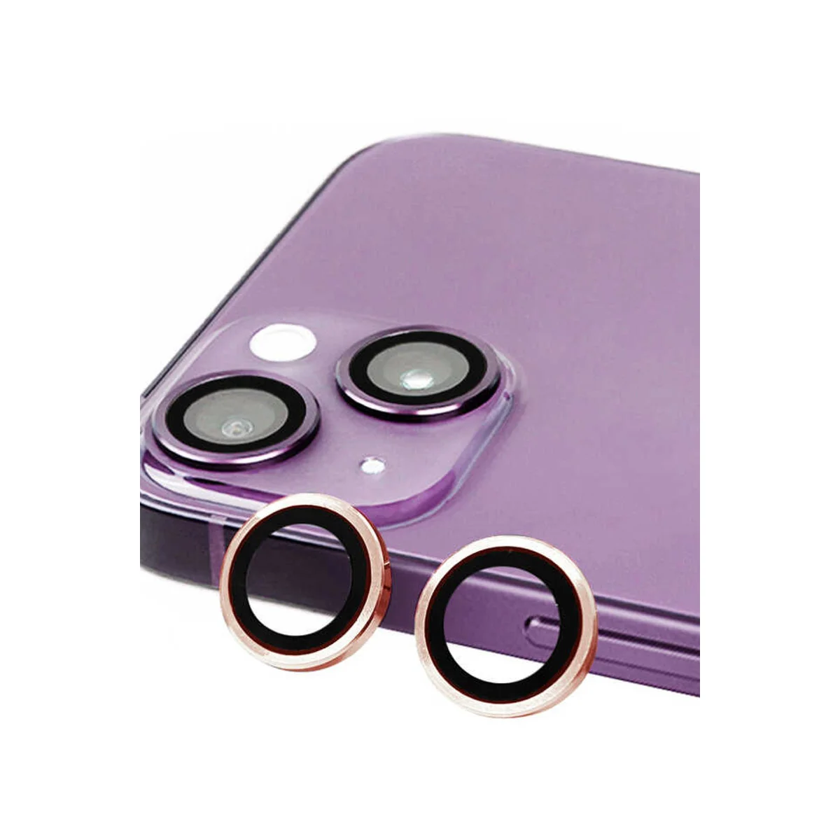 iPhone 13 Mini Raze Metal Kamera Lens - Pembe