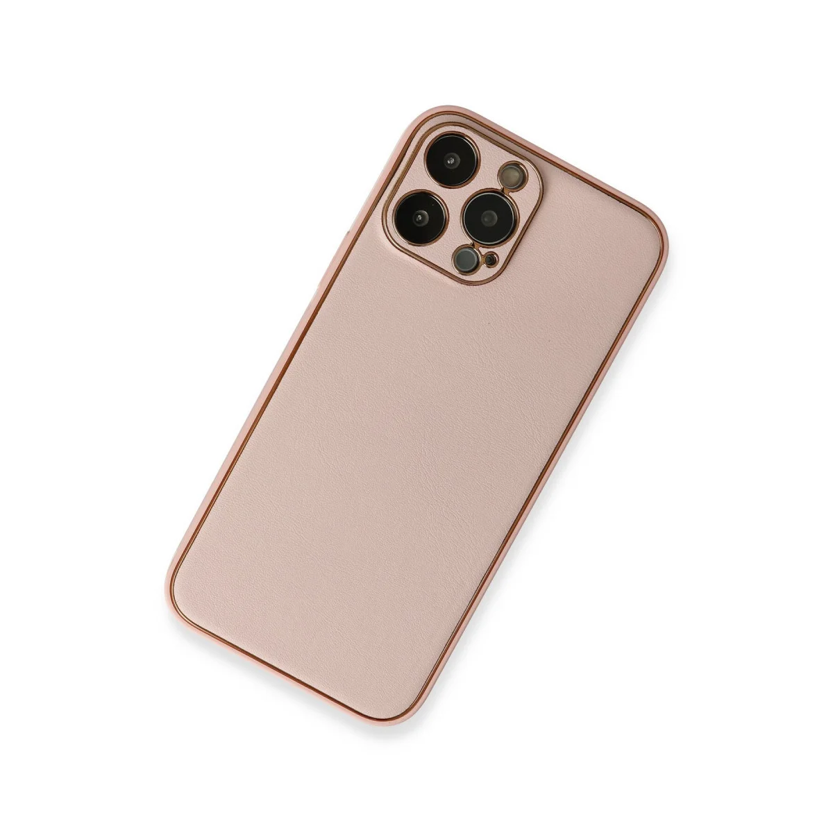 iPhone 13 Pro Kılıf Coco Deri Silikon Kapak - Pembe