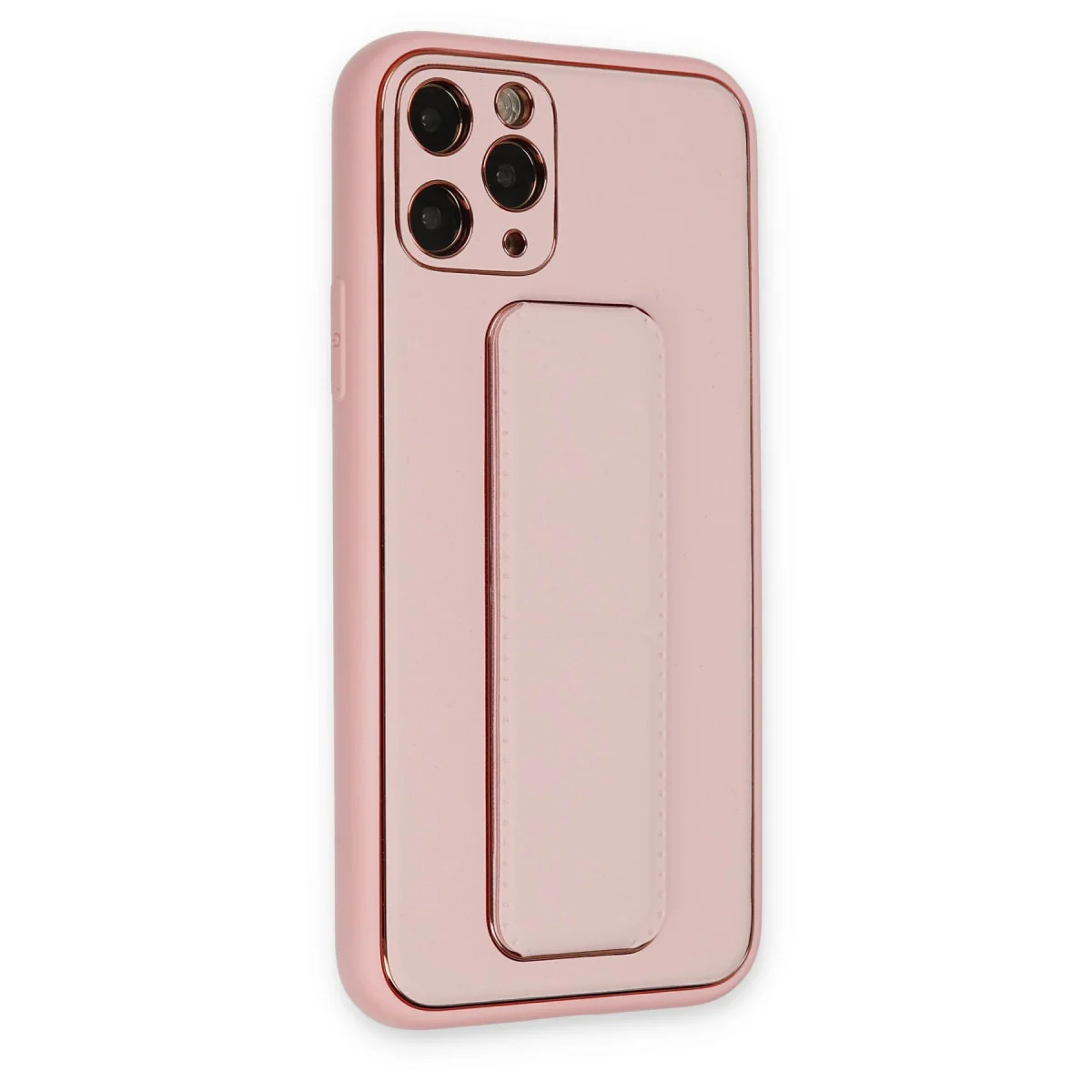 iPhone 11 Pro Kılıf Coco Deri Standlı Kapak - Pembe