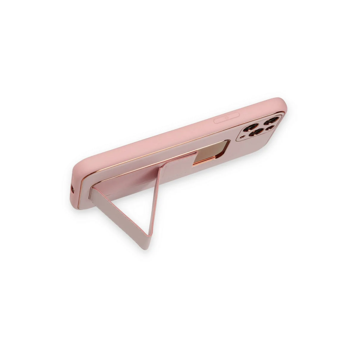 iPhone 11 Pro Kılıf Coco Deri Standlı Kapak - Pembe