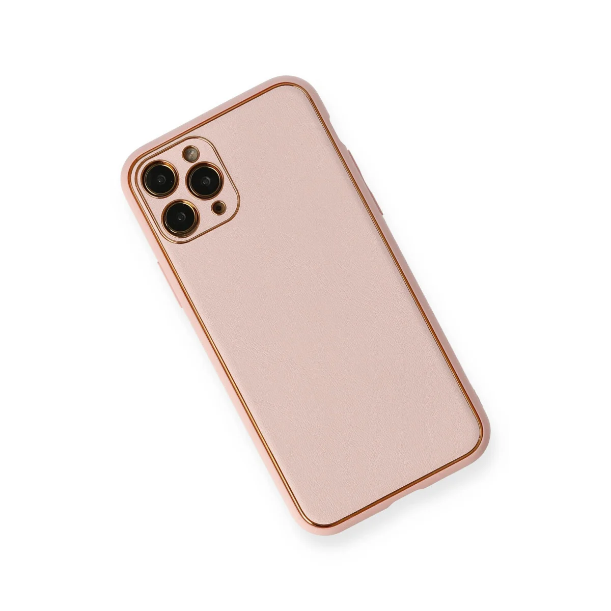 iPhone 11 Pro Max Kılıf Coco Deri Silikon Kapak - Pembe