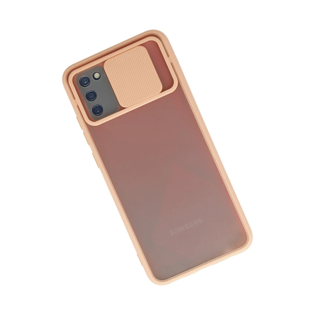 Galaxy A02S Kılıf Palm Buzlu Kamera Sürgülü Silikon - Pembe