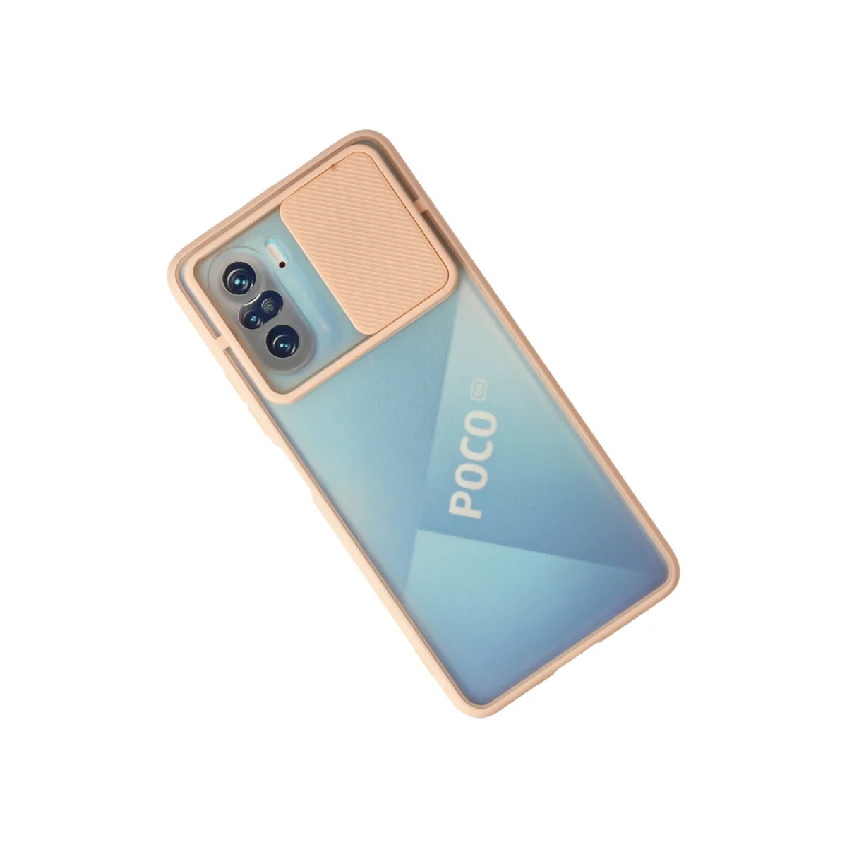 Poco F3 Kılıf Palm Buzlu Kamera Sürgülü Silikon - Pembe
