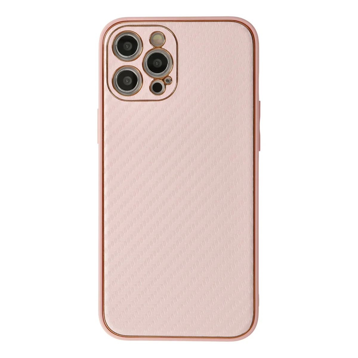 iPhone 12 Pro Max Kılıf Coco Karbon Silikon - Pembe