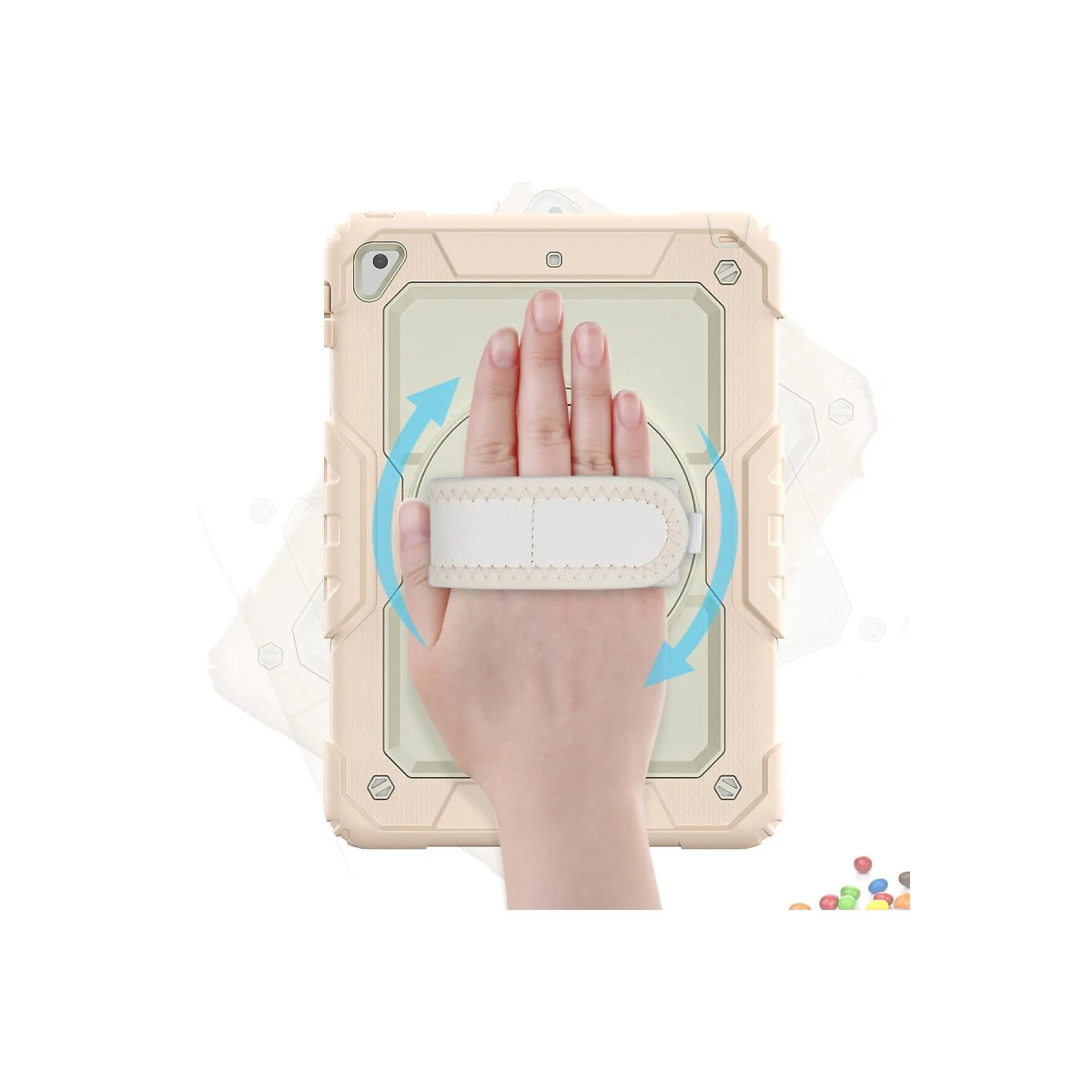 iPad 5 Air 9.7 Kılıf Strap New Tablet Kapak - Pembe