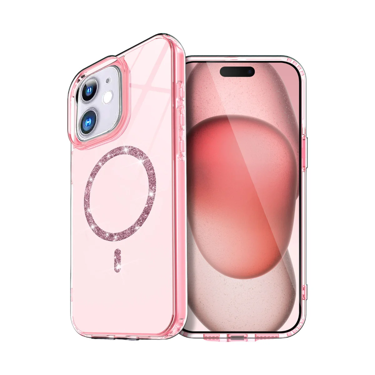 iPhone 11 Live Diamond Magsafe Kapak - Pembe