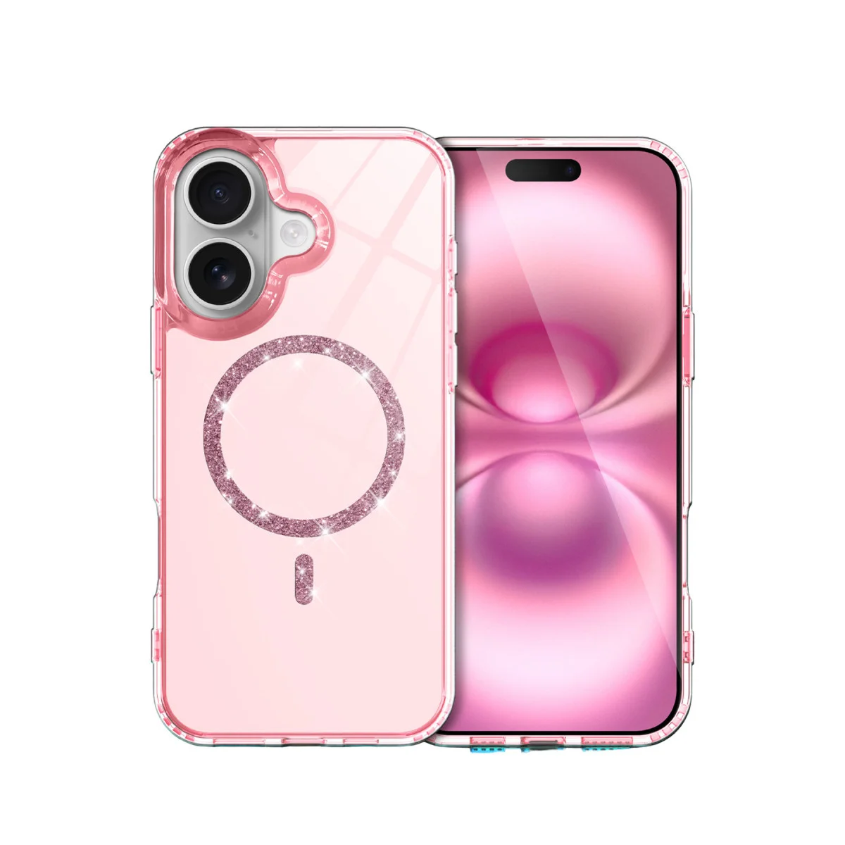 iPhone 16 Live Diamond Magsafe Kapak - Pembe