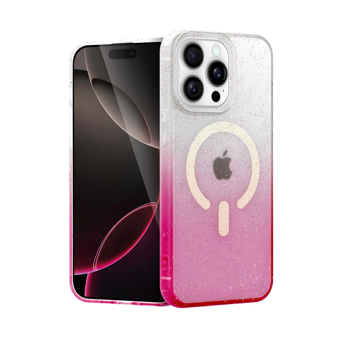 iPhone 15 Pro Pummel Shiny Magsafe Kapak - Pembe