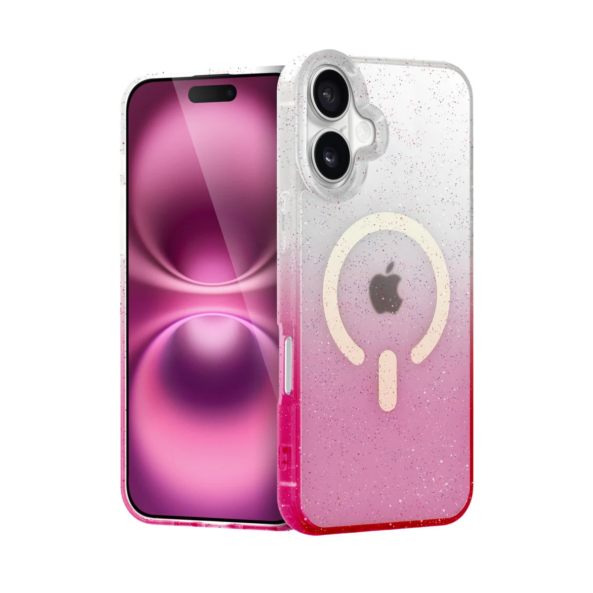 iPhone 16 Pummel Shiny Magsafe Kapak - Pembe