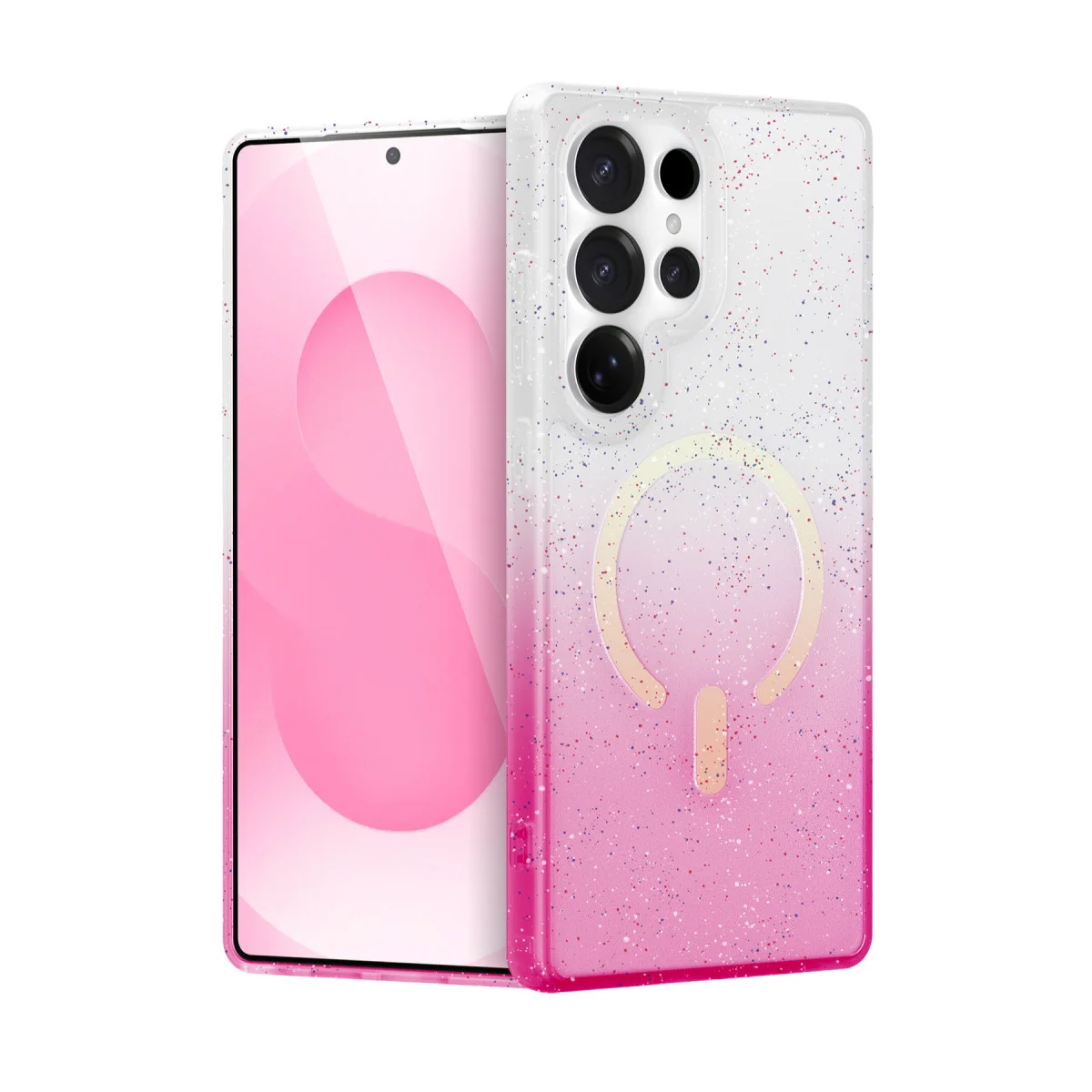 Galaxy S24 Ultra Pummel Shiny Magsafe Kapak - Pembe