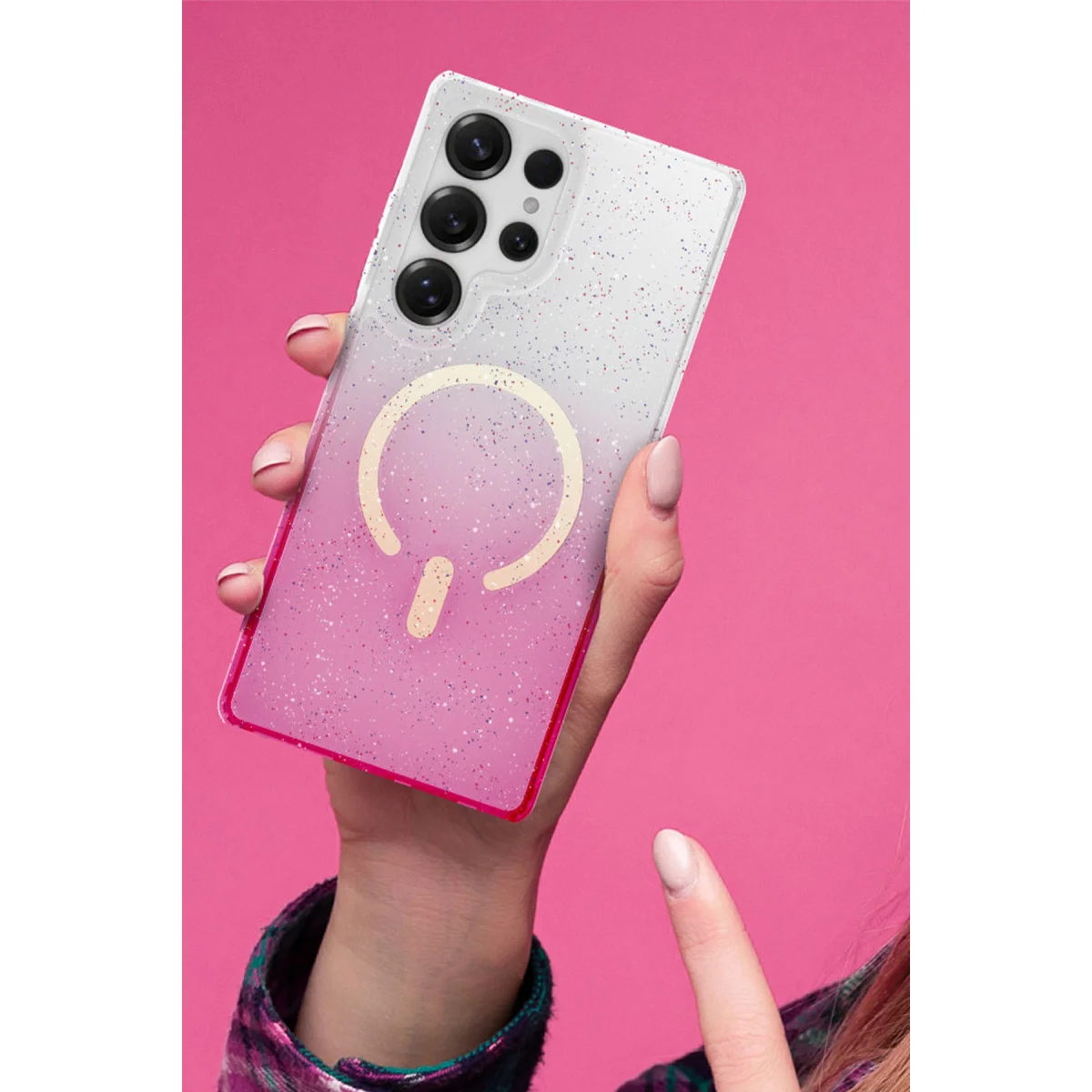 Galaxy S25 Plus Pummel Shiny Magsafe Kapak - Pembe