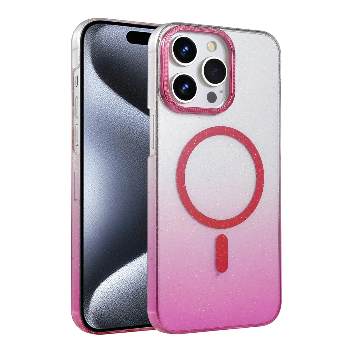 iPhone 14 Pro Max Glossy Magsafe Kapak - Pembe