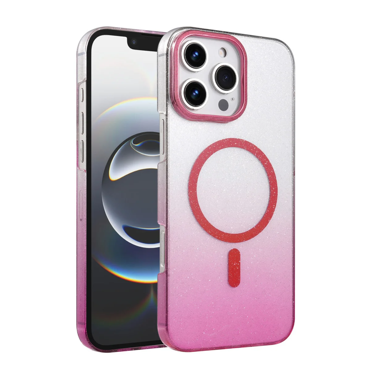 iPhone 16 Pro Max Glossy Magsafe Kapak - Pembe