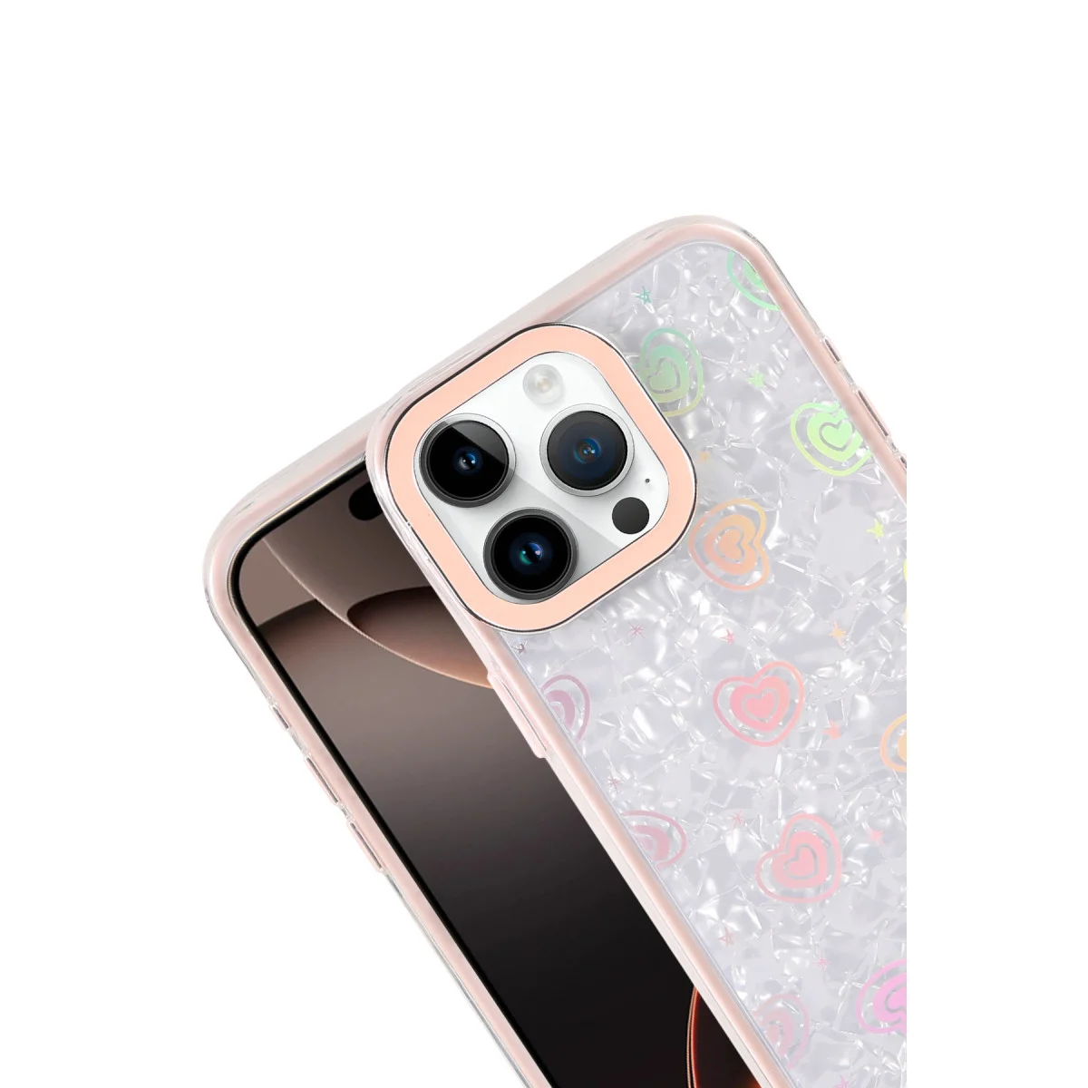 iPhone 15 Pro Lumi Desenli Kapak - Pembe
