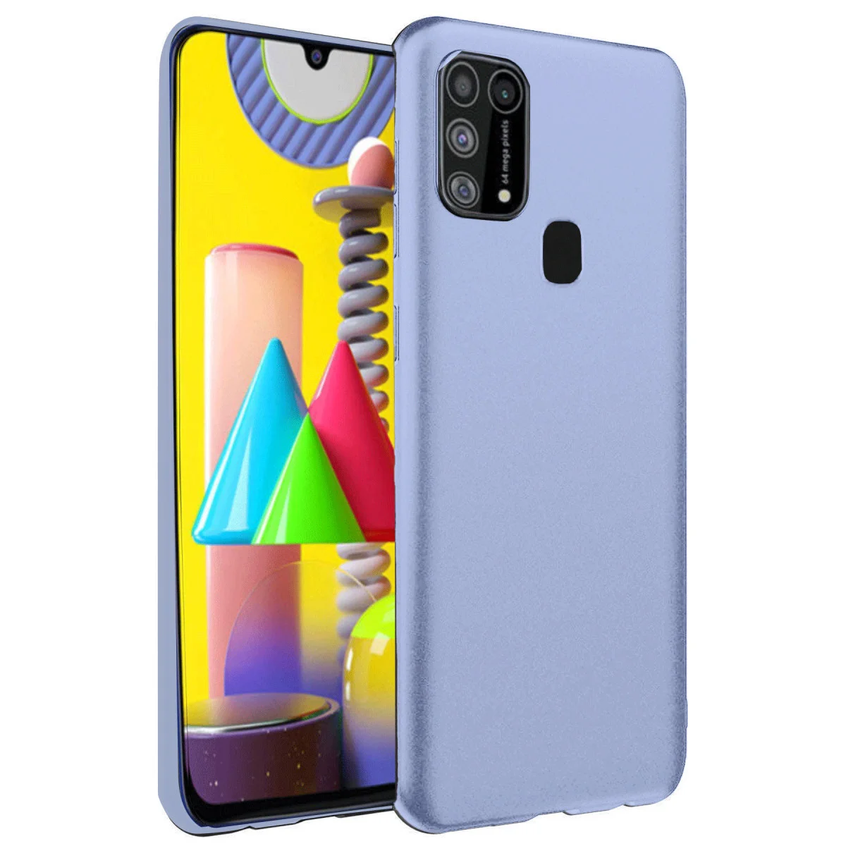 Galaxy M31 Kılıf Nano içi Kadife Silikon - Lila
