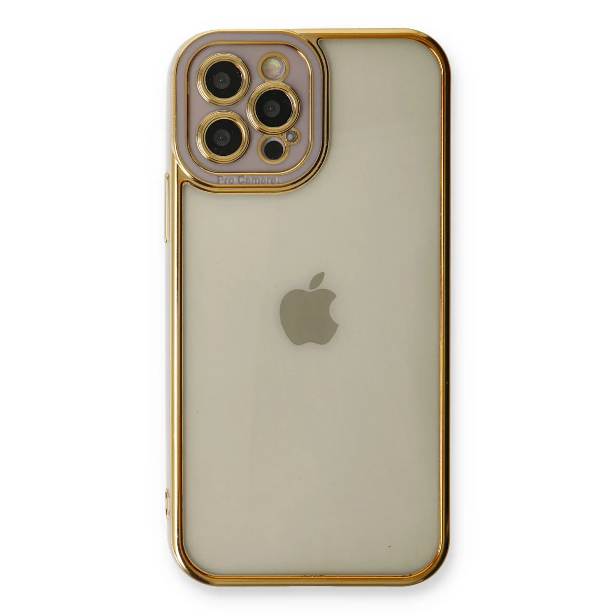 iPhone 12 Pro Max Kılıf Liva Lens Silikon - Lila