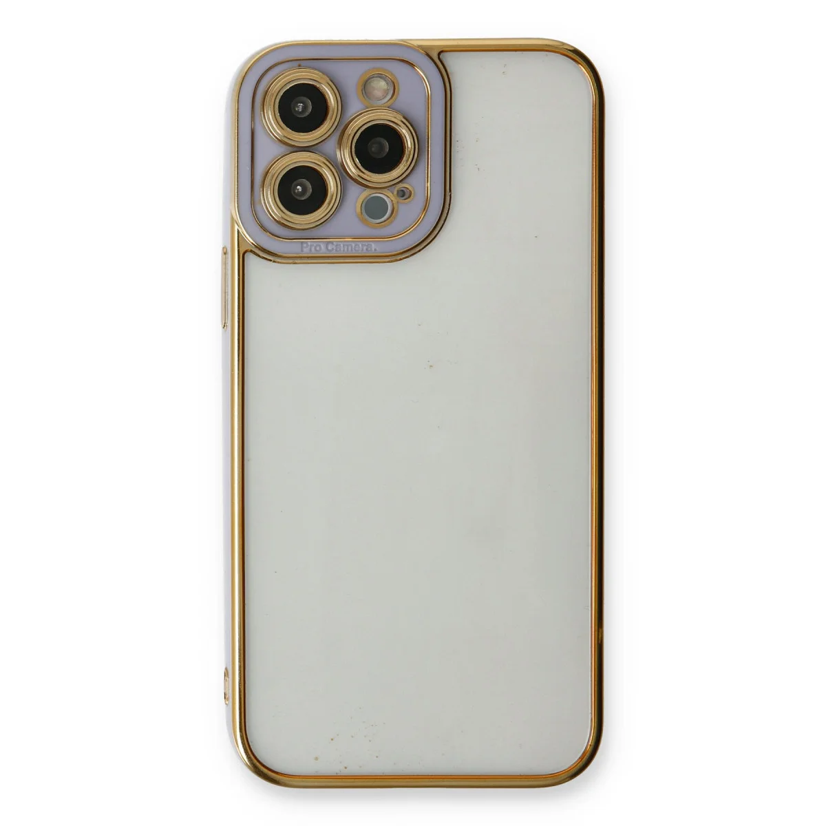 iPhone 13 Pro Kılıf Liva Lens Silikon - Lila