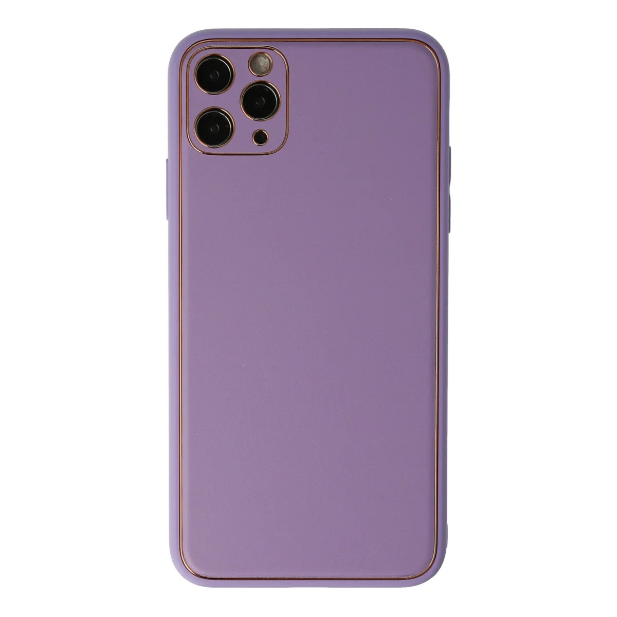 iPhone 11 Pro Max Kılıf Coco Deri Silikon Kapak - Lila