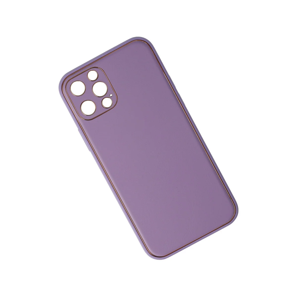 iPhone 12 Pro Kılıf Coco Deri Silikon Kapak - Lila